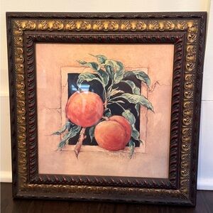 Framed Peach Artwork with Ornate Border